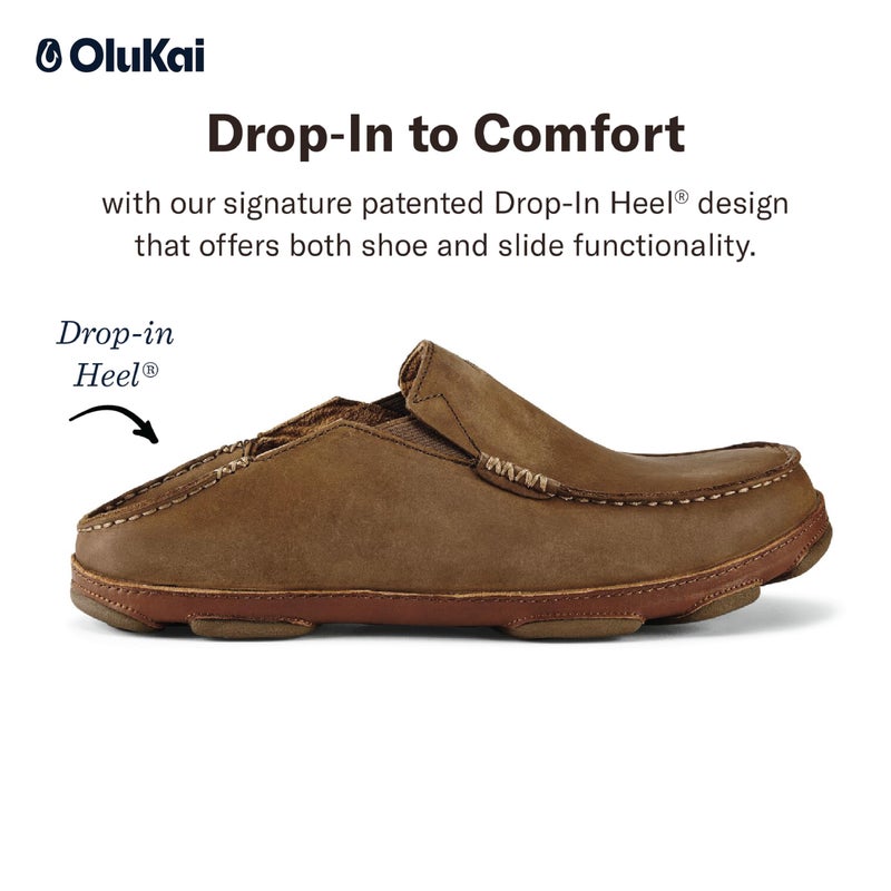 OLUKAI Moloa Men's Premium Leather Shoes, Easy Slip On & Off Design, Casual & Versatile Loafer, Drop-in Heel & Enhanced Traction, Ray/Toffee, 8.5 - Image 2